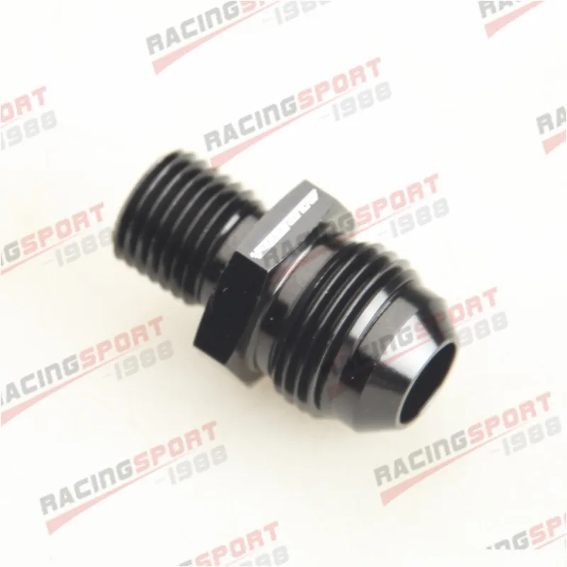 Straight Male -8AN 8AN AN8 AN-8 Flare To M14x1.5 Metric Fitting Aluminum Black | Engine