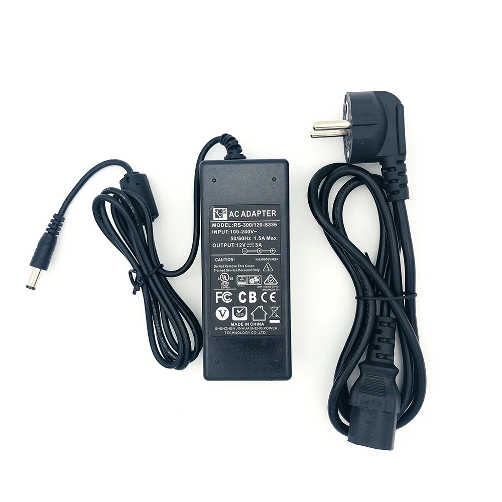 DC 12V 3A Power Supply AC 100V-240V 50/60Hz Adapter for DVR NVR Analog AHD TVI CVI CCTV Security Camera Systems LED Lamp | Безопасность
