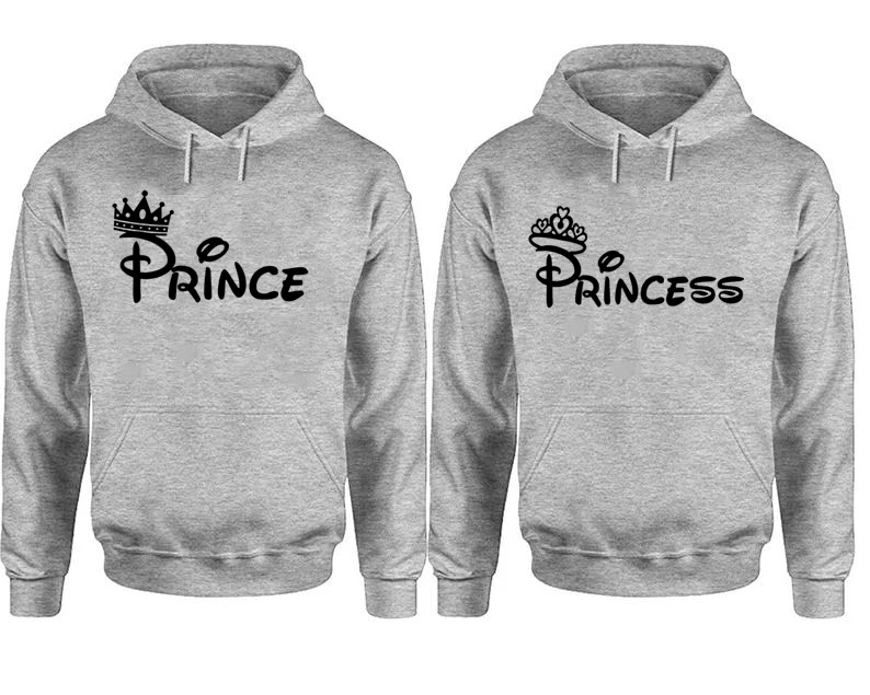 

Prince and Princess Couple Hoodies Gothic Womens Clothing Streetwear Print for Her Valentine Day 2020 Sweatshirt
