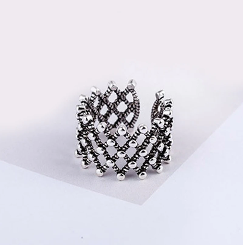 Оптовая продажа кольца из натурального серебра с полыми бусинами для женщин