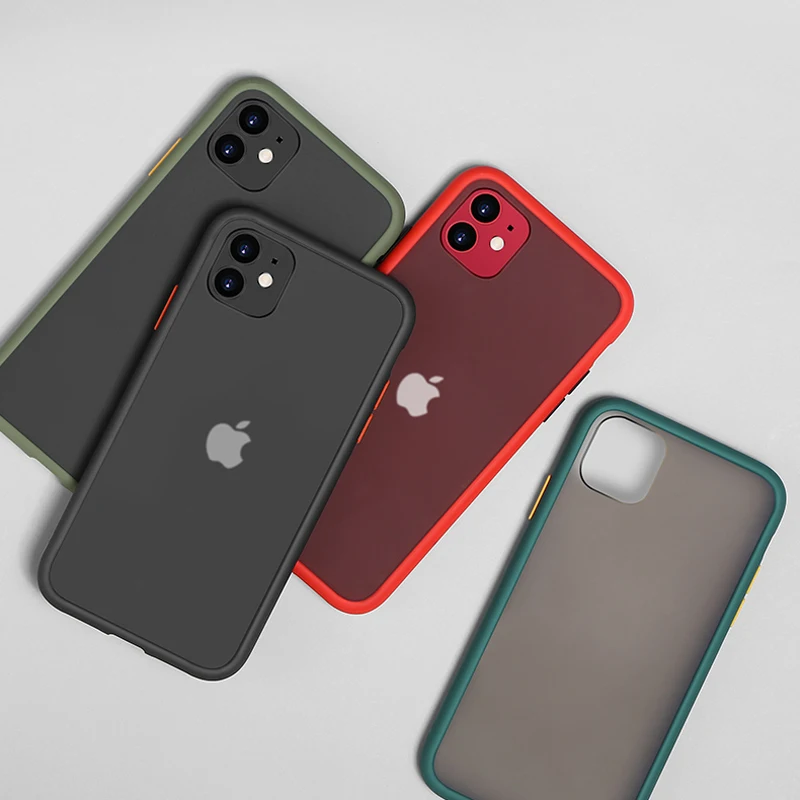 Чехол для Телефона IPhone 12mini 11 Pro X XR XS Max 7 8 Plus роскошная матовая жесткая защитная