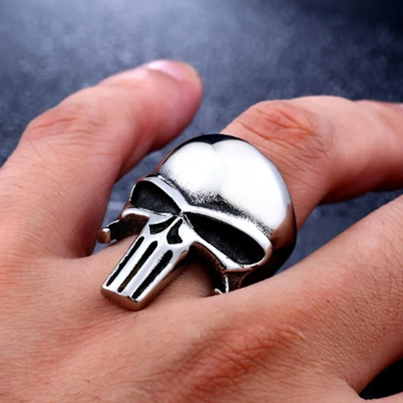 Фото Мужское кольцо воин из пленочной стали в форме черепа новинка Модные