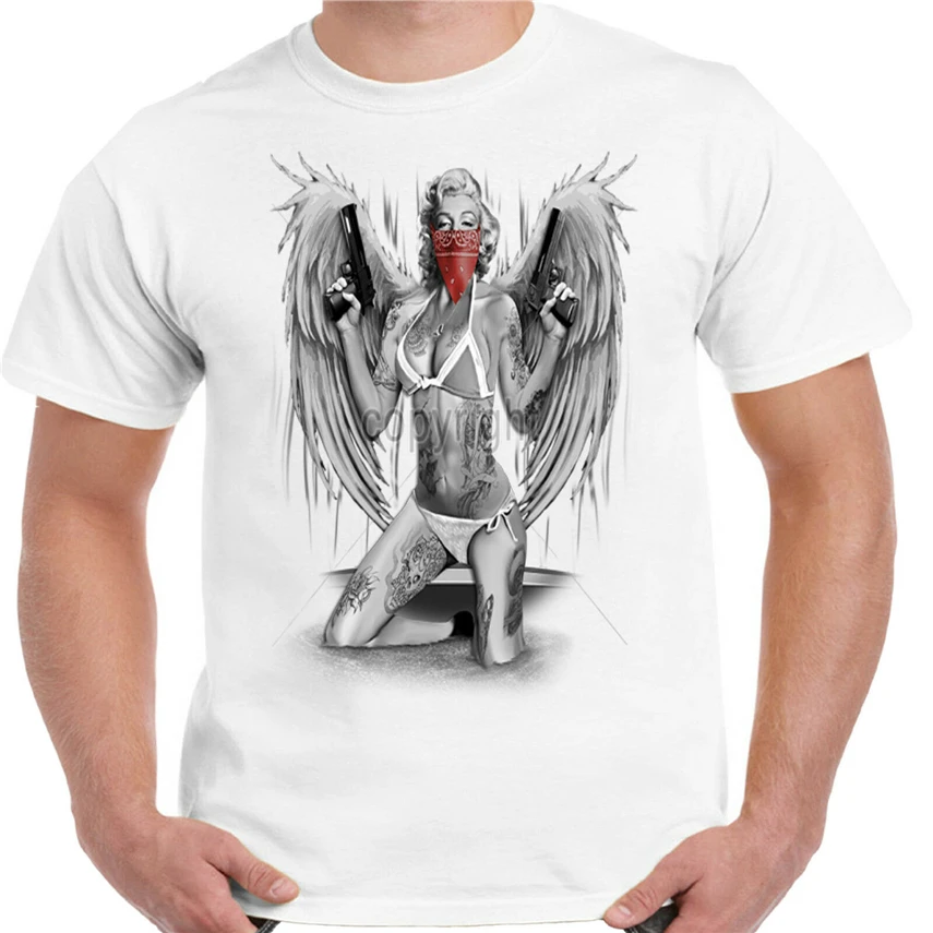 Мужская Мэрилин Монро Гангстер татуировка в форме крыльев футболка Поп Арт