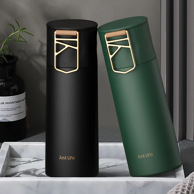 

Luxury Thermos Flask 350ml Leak-Proof Alloy Handle Stainless Steel Thermos For Tea Home Office Travel Car Thermos Mug Pink