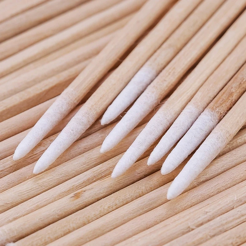 

100pcs/Bag Disposable Micro Buds Cotton Swabs Cosmetics Natural Wooden Makeup Cleaning Stickers for Eyelash Grafting Extension