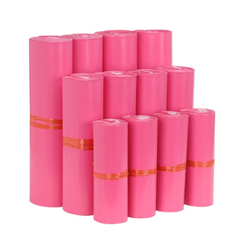 50Pcs/Lots PE Plastic Self-Seal Mailbag Light Pink Poly Envelope Waterproof Postal Courier Bags Delivery Package Packaging images - 6
