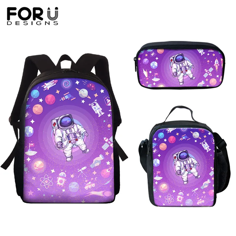 Школьный рюкзак с принтом Галактики для девочек, детский дизайнерский мультяшный астронавт, сумка для книг и пенал, большой дорожный ранец ...