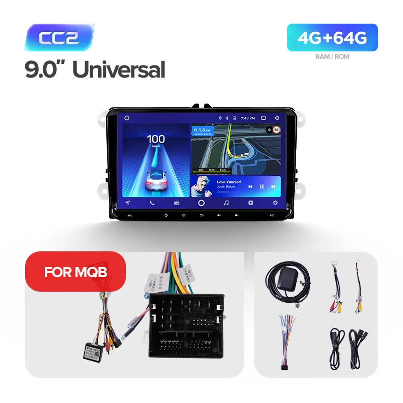 TEYES CC2 Штатное Головное устройство For Volkswagen Sharan GPS Android aвтомагнитола магнитола автомагнитолы Андроид для Фольксваген Шаран аксессуары штатная магнитола автомобильная мультимедиа - Цвет: MQB CC2 64G