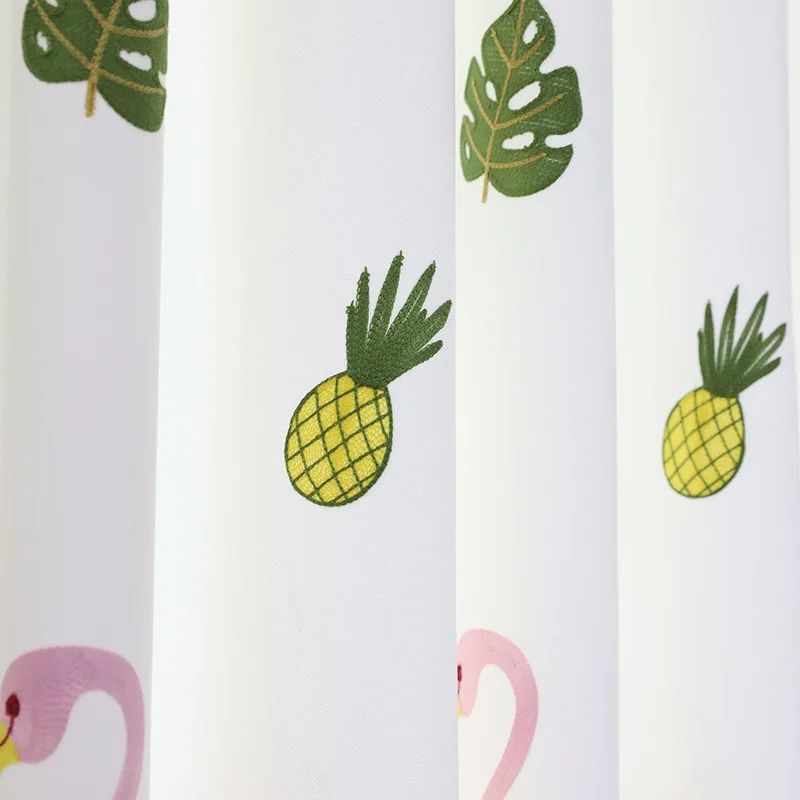Простые современные затемненные шторы с вышивкой Фламинго из мультфильма для