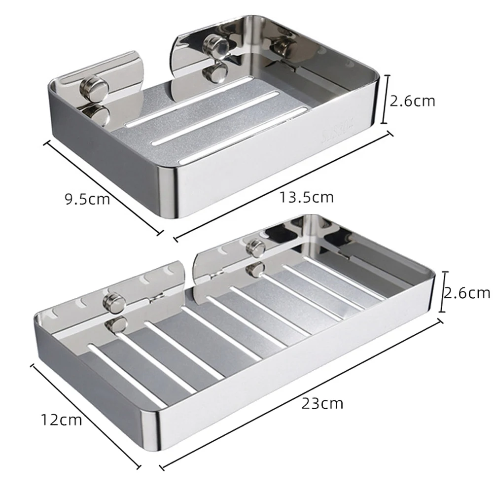 

Stainless Steel Soap Dish Bathroom Storage Soap Rack Plate Box Container Wall Storage Rack Holder