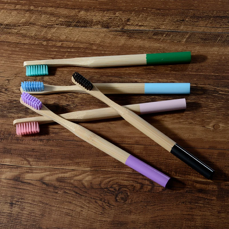 50-Pack Wholesale Bamboo Toothbrush Soft Bristles Biodegradable Plastic-Free Tooth Brush Bamboo Fibre Wooden Handle Logo Custom