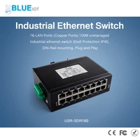 16 port unmanaged ethernet switch industrial network port expansion 10100mbps rate 10 58v wide voltage advanced protection