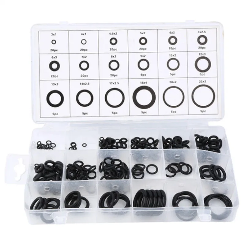 

Silicone Rubber 18 Sizes 225pcs Rubber O Ring Washer Seals Watertightness Assortment for Car Styling Automobile Accessories