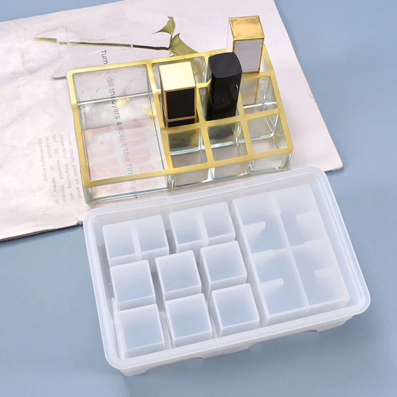 

Multi-Function Lipstick Storage Box Resin Silicone Mold for DIY Crystal Epoxy Uv Jewelry Tools Jewelry Making