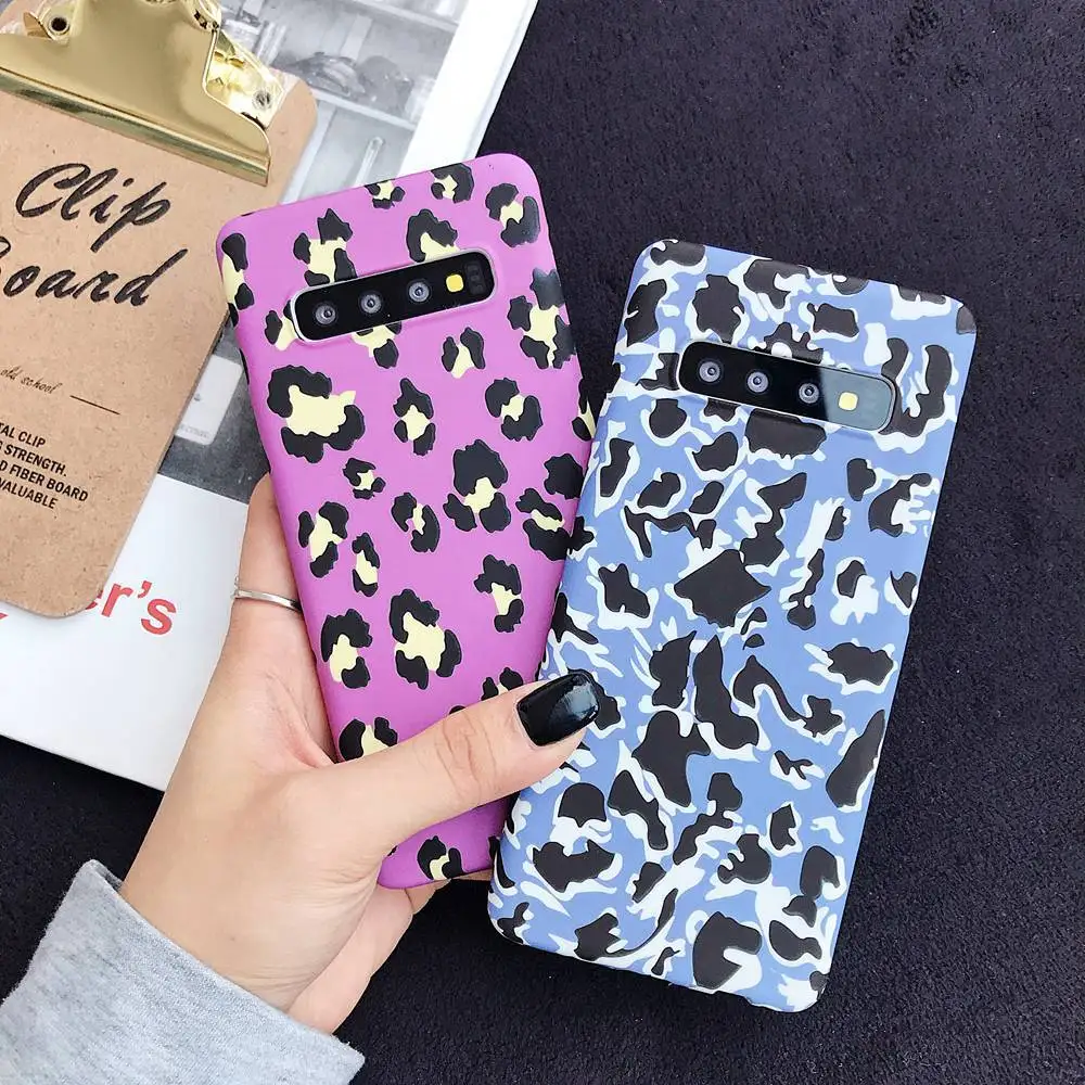 Рамочный чехол с леопардовым принтом ПК чехол для samsung Galaxy A50 A30 A70 A7 A6 A8 светящийся чехол для телефона S7 край S8 S9 S10 Примечание 10 плюс Чехол