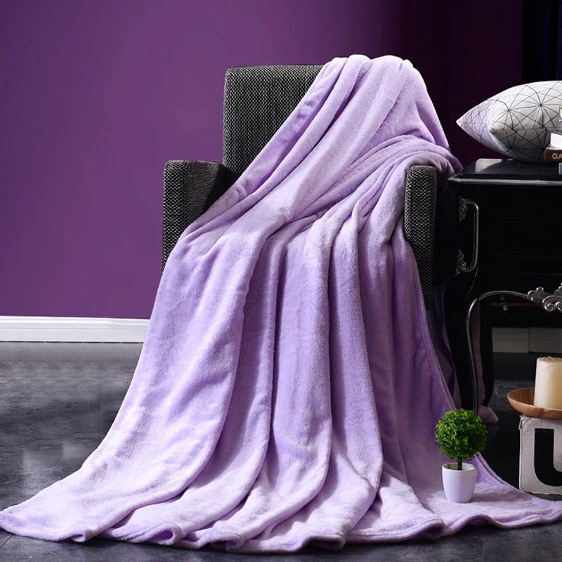 

New Arrival Flannel Blanket Soft Throw Coverlet On Sofa Bed Plane Travel Plaids Adult Home Textile Solid Bedspread Blankets