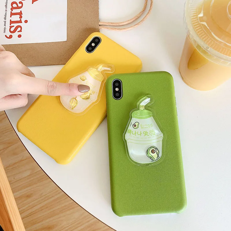 Милый чехол для телефона из искусственной кожи с фруктовым узором iPhone 6 6s 7 8 Plus X Xs