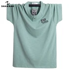 Мужская футболка с коротким рукавом, 3XL, 4XL, 5XL, 6XL, приталенная, летняя, Классическая, с вышивкой, на пуговицах, Молодежная Футболка, 2021