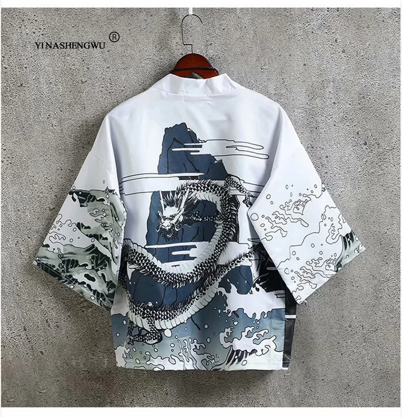 Kimonos Кардиган для мужчин юката женское традиционное японское кимоно унисекс Harajuku пляжная свободная тонкая рубашка Солнцезащитная рубашка пальто