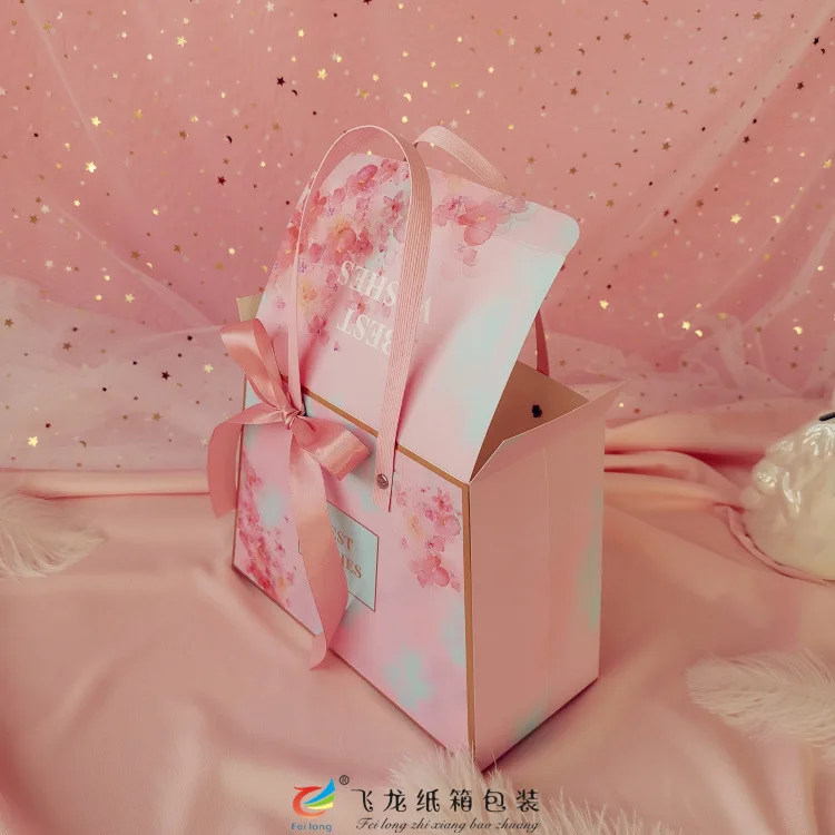 

wedding candy box birthday paper packaging flower gift box New Year cake cookies box boite dragees de mariage