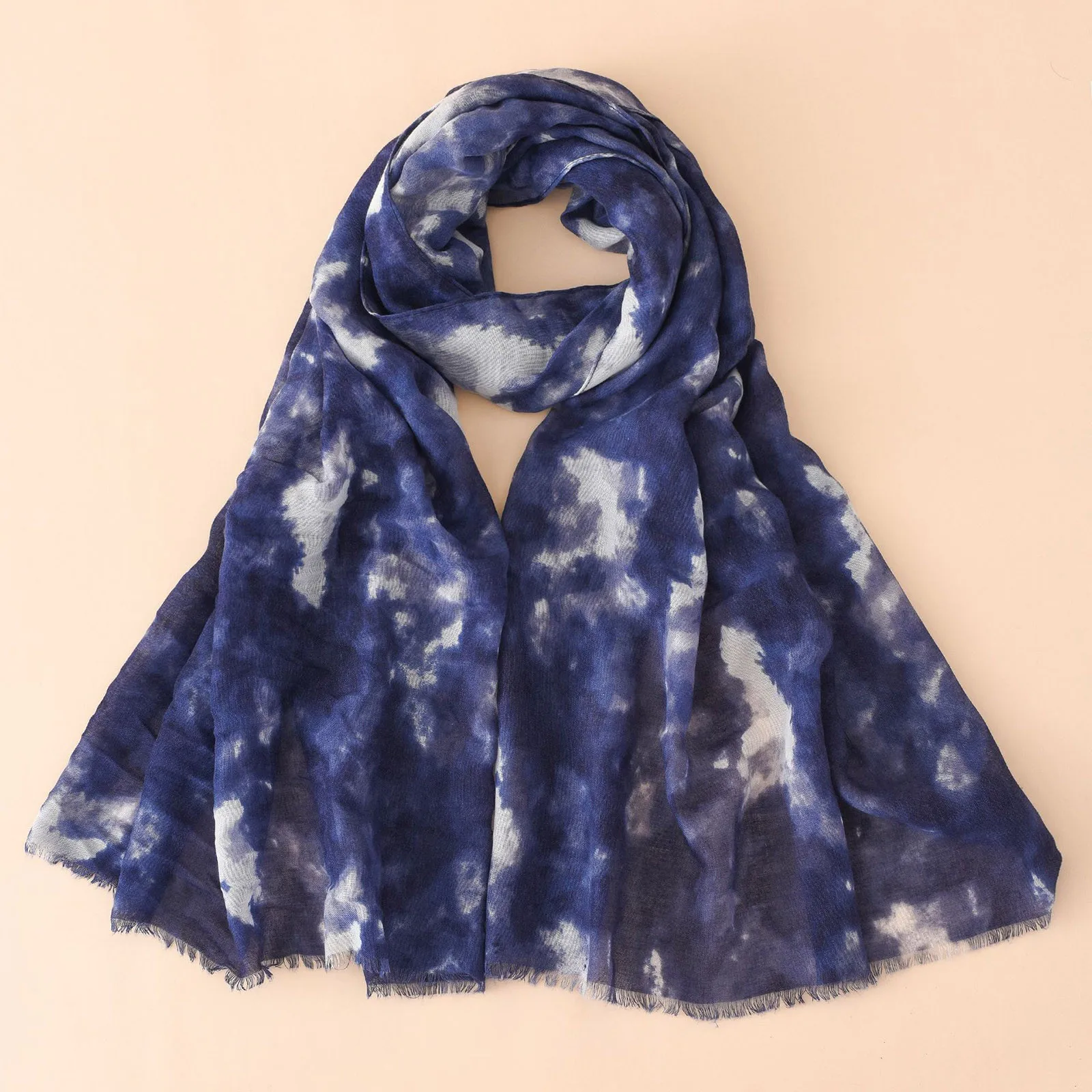 

New Muslim Women Tie Dye Hijab Scarf Long Soft Cotton Headscarf Hijab Femme Musulman Headwraps Head Scarves Shawl 75x190cm