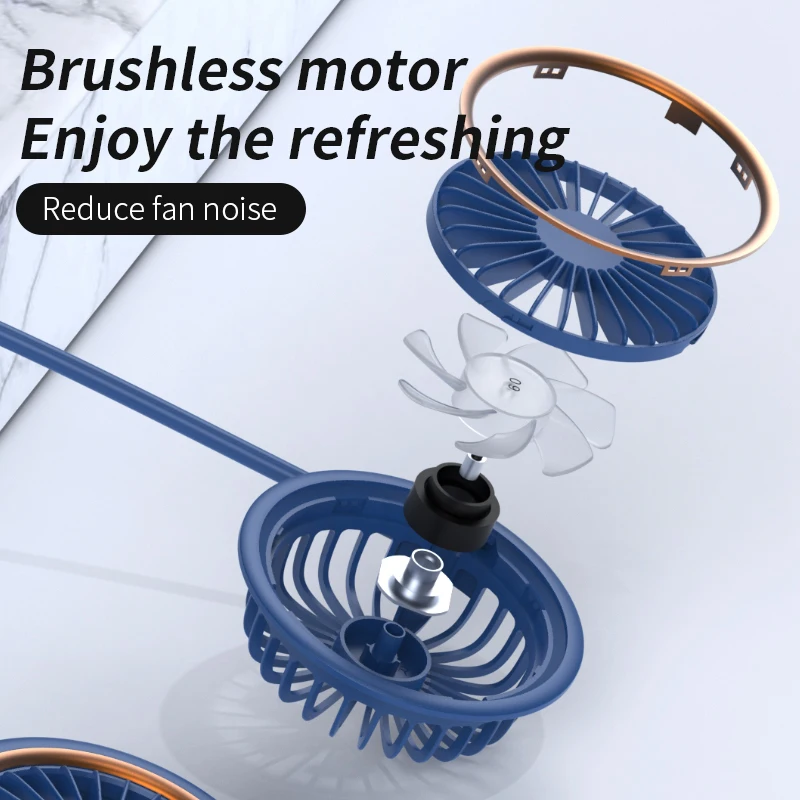 Складной Портативный вентилятор электрический на шее мини охлаждения
