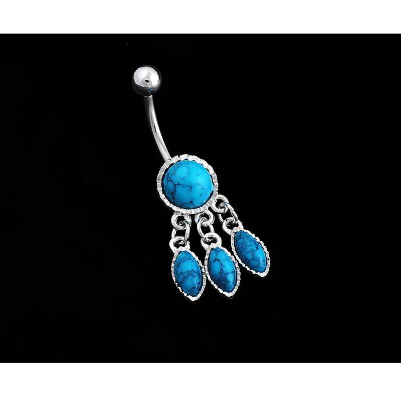 Горячая распродажа винтажных камней шарма из нержавеющей стали для пирсинга пупка.