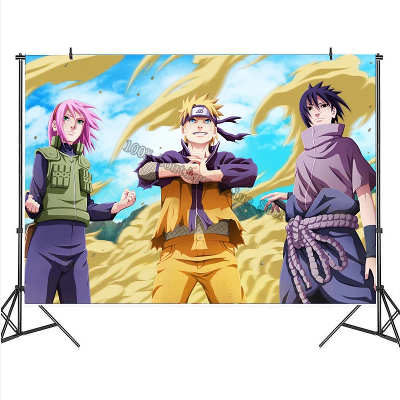 Декоративный тканевый фон для фотосъемки с изображением Наруто на день