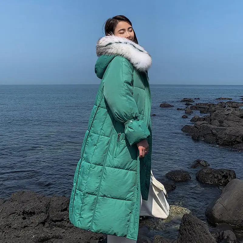 2019 зимняя куртка с капюшоном и воротником Женская Стеганая двубортная на