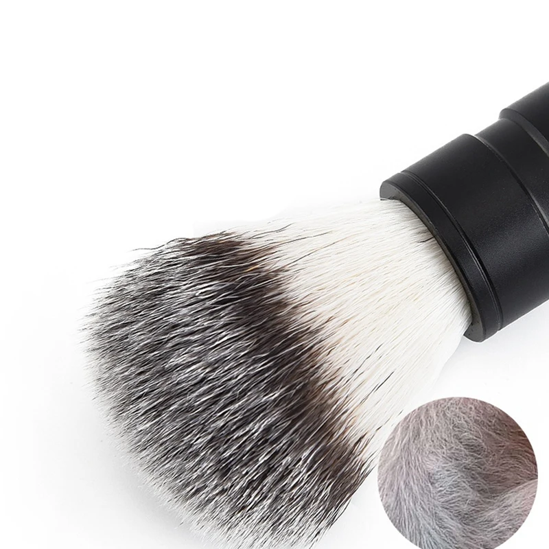

Shaving Cup and Brush Set, Stainless Men's Shaving Set- Shaving Bowl and Brush Set Black and Silver
