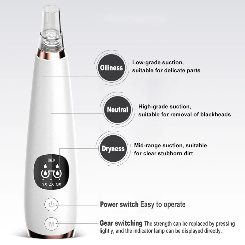 

Electric Pore Cleaner Blackhead Remover Vacuum Suction T Zone Spot Acne Black Head Face Care Cleaning Remover Beauty Instrument