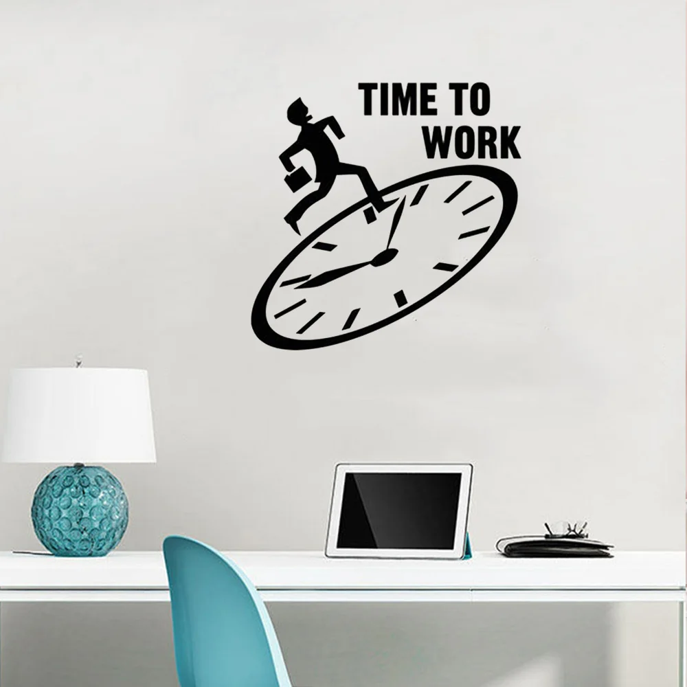 

Office Wall Decal Idea Teamwork Business Time To Work Wall Decor Motivational Interior Decals Vinyl Wall Sticker ov184