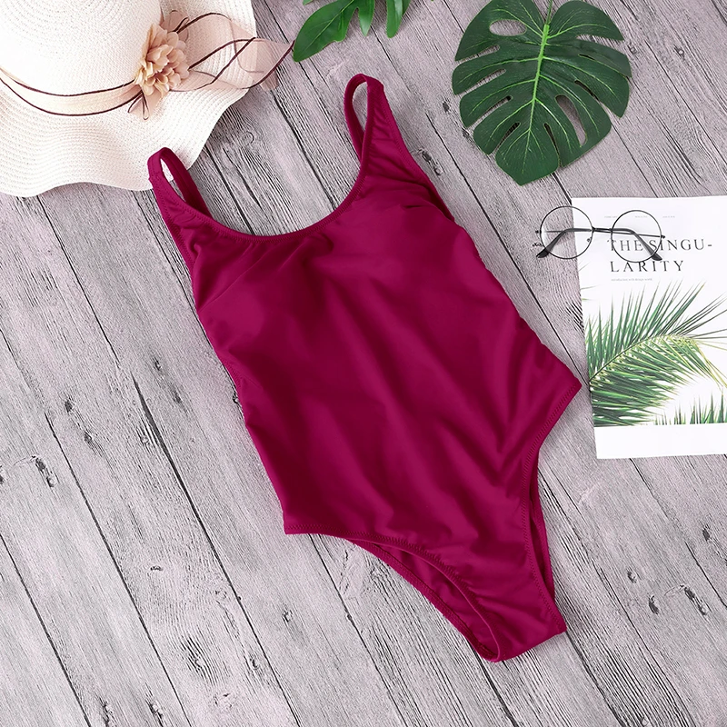 Летний сплошной купальник с открытой спиной Цельный женский сексуальный