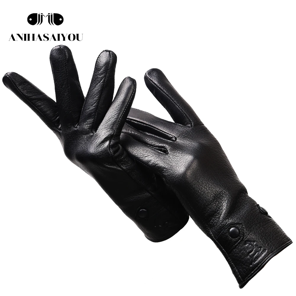 Новые кожаные зимние варежки из овчины для женщин высококачественные теплые