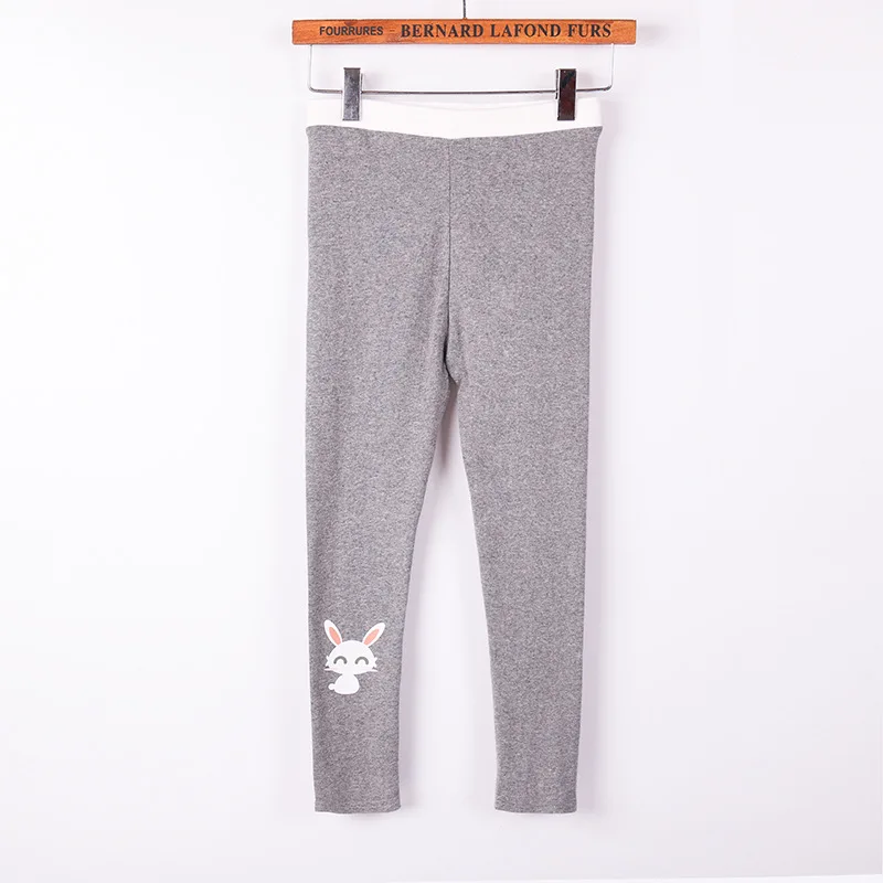 Леггинсы для девочек однотонные спортивные брюки леггинсы с мультяшным Кроликом