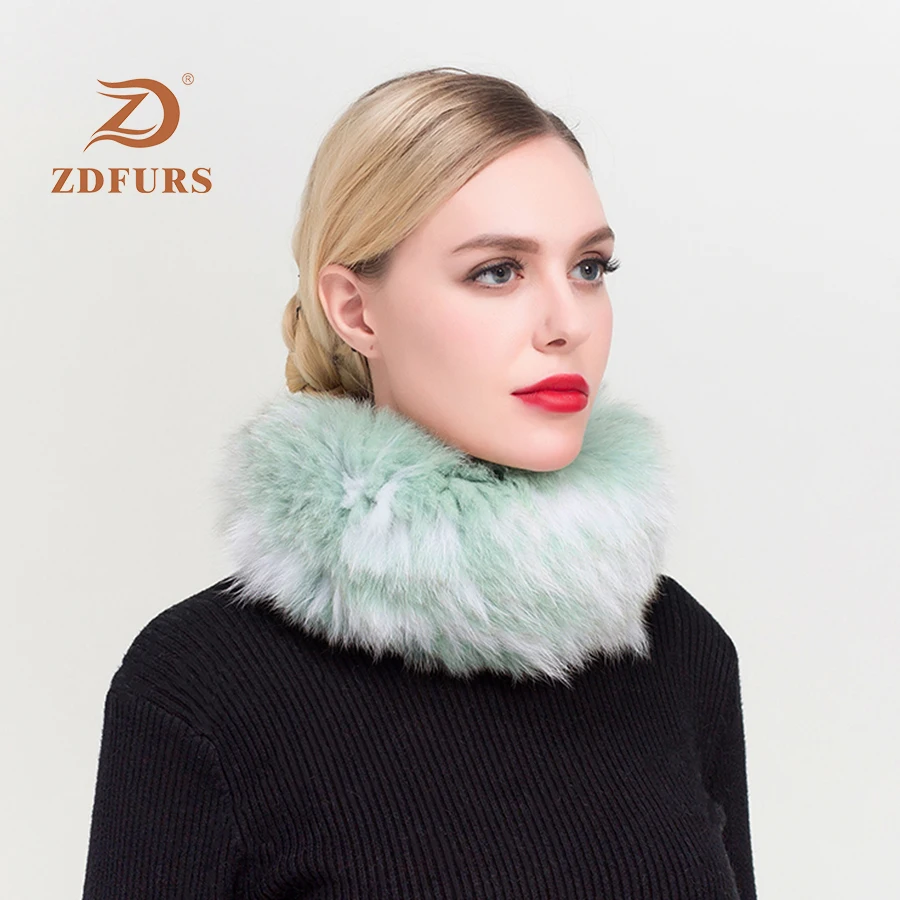 ZDFURS * женский шарф-хомут зима эластичная трикотажная ткань из натурального меха
