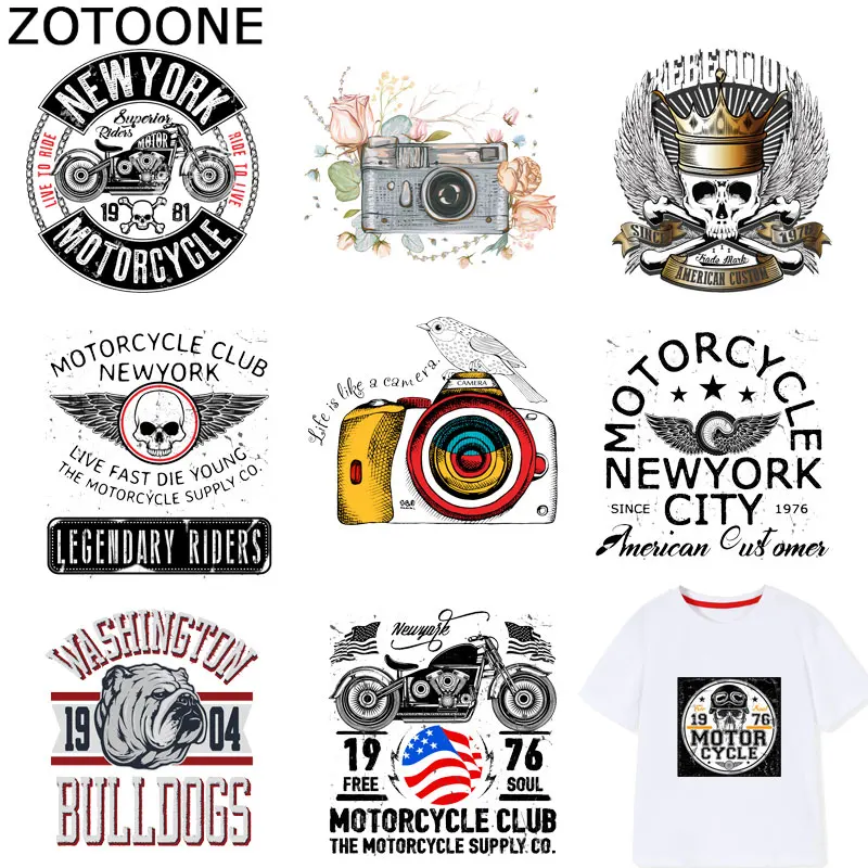 Нашивка ZOTOONE с черепом для мотоцикла наклейки камеры термоклейкие одежды