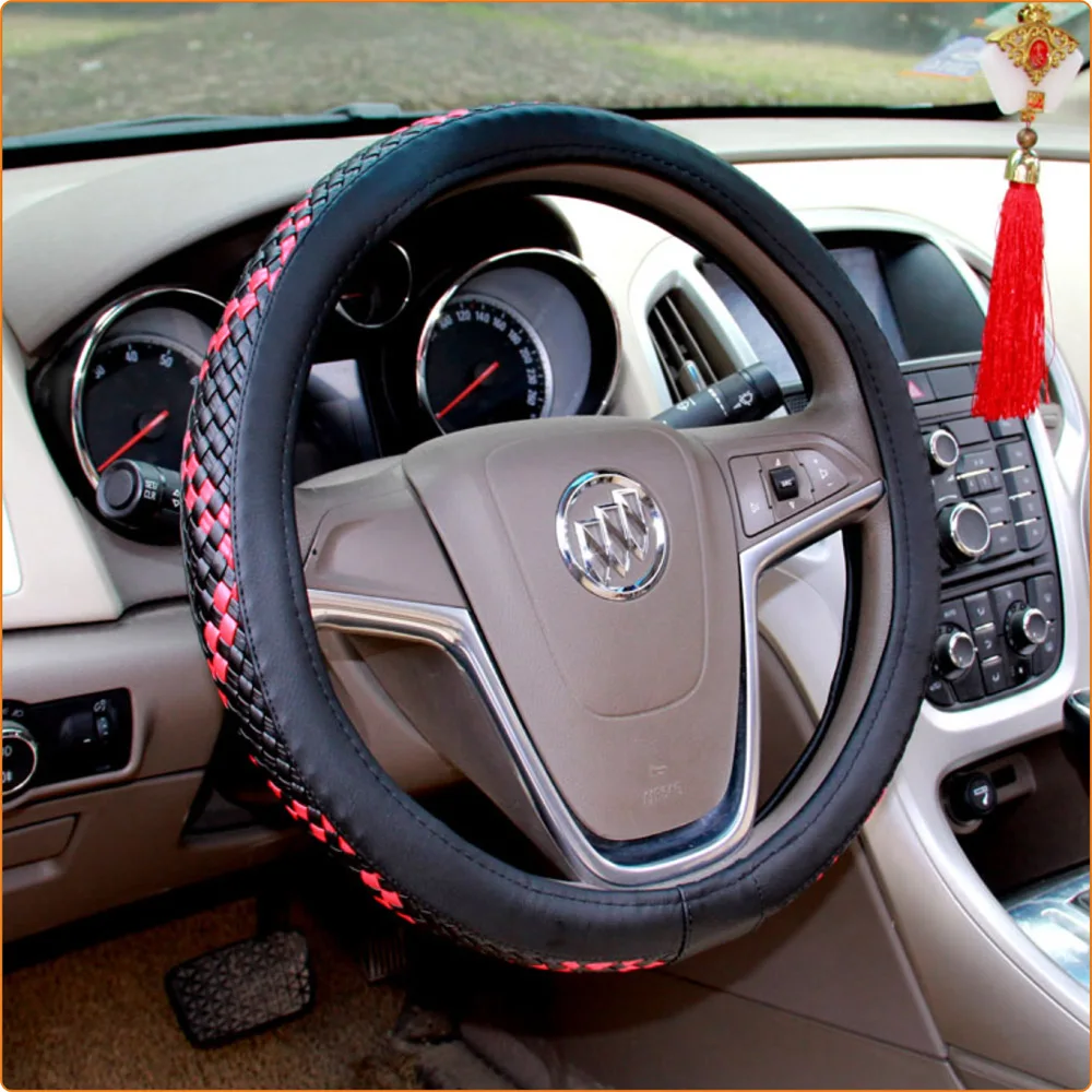 

Truck Bus Car Steering Wheel Cover Diameters for 36 38 40 42 45 47 50CM 7 Sizes to Choose Carbon Fiber Black Red Dynamic