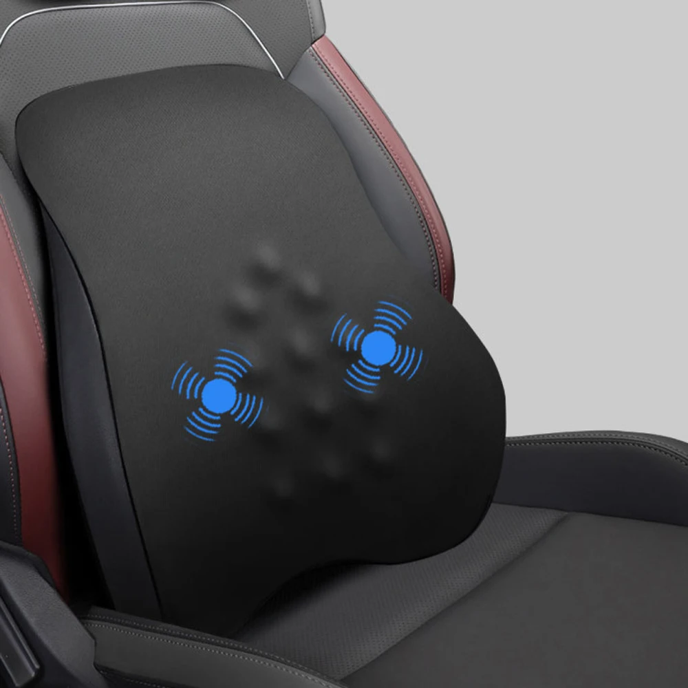 

Universal Car Electric Massage Lumbar Pad 6 Modes Auto Seat Memory Foam Support Cushion Travel Waist Mat Vehicle Accessories