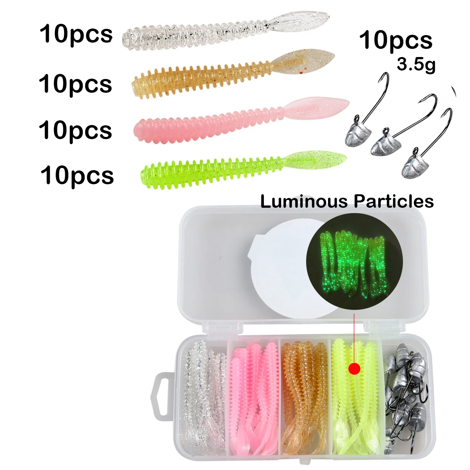 JOHNCOO 50 шт. Ajing мягкая UL приманка для рыбной ловли Rockfish meвру плавающие приманки