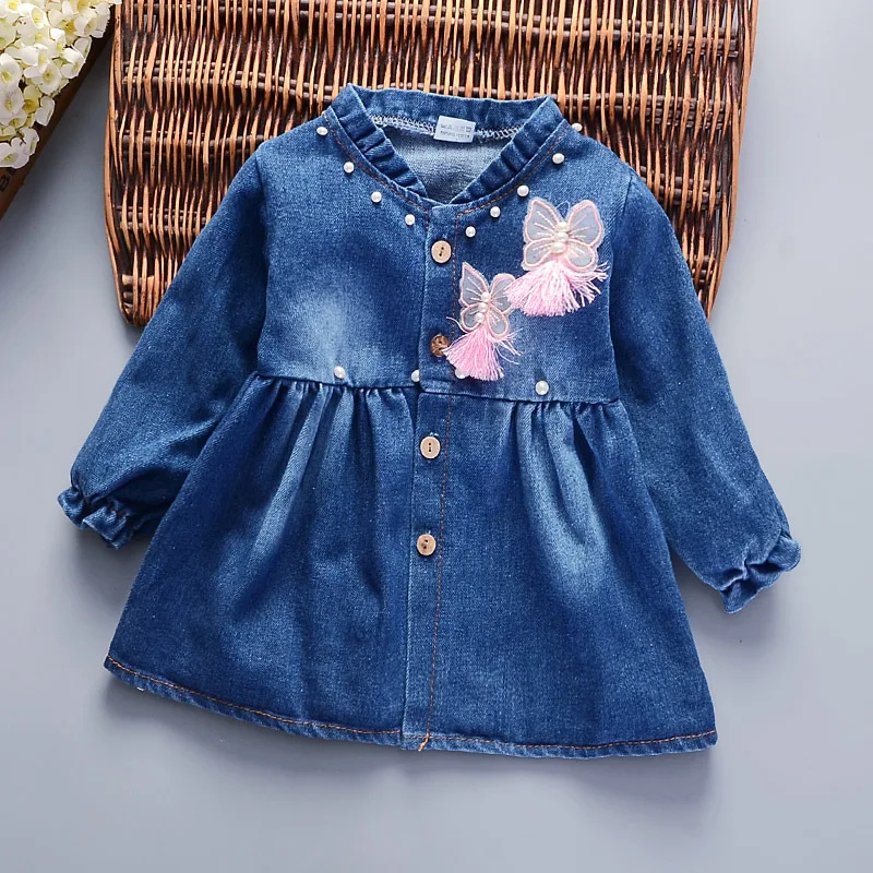 

Spring Autumn Baby Girls Coats Children Girls Jackets Toddler Flower Decoration Kids Denim Jacket Newborn Girls Cute Outerwear