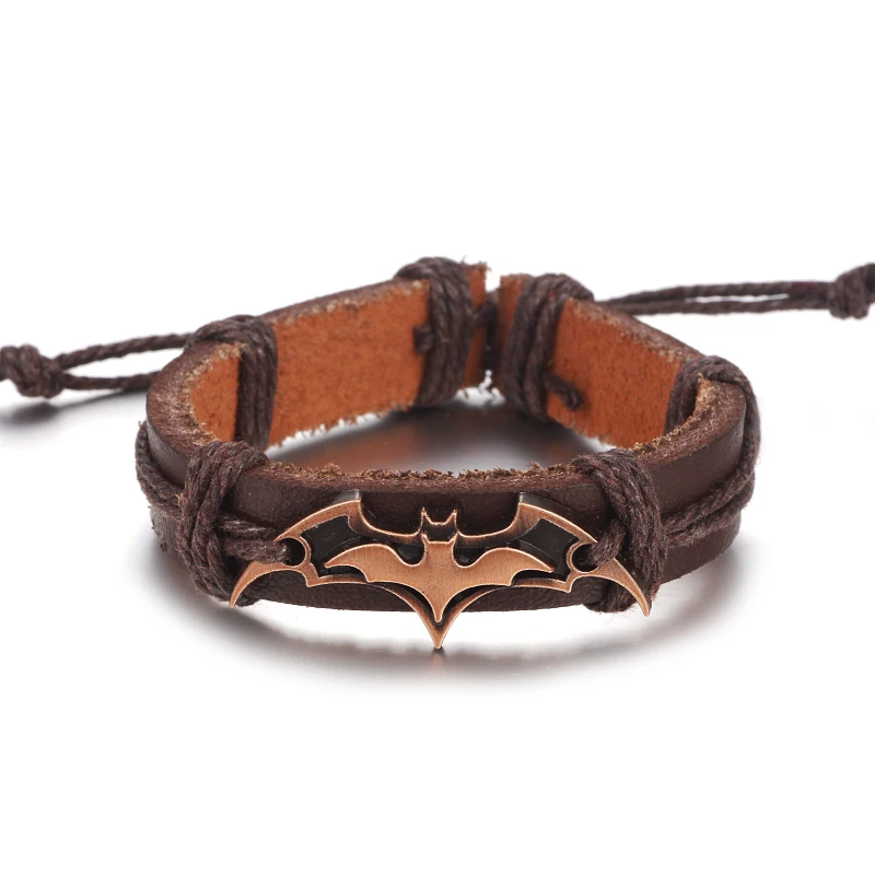 

New Product Punk Wolf Head Ornament Genuine Leather Bracelets For Men Cuff Bangle Wristband Jewelry Gifts Dropshipping