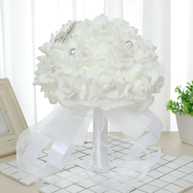 

Creative Wedding Bridal Bouquets Artificial Foam Roses Wedding Supplies Bouquets Bridesmaid Bouquets Holding Flowers