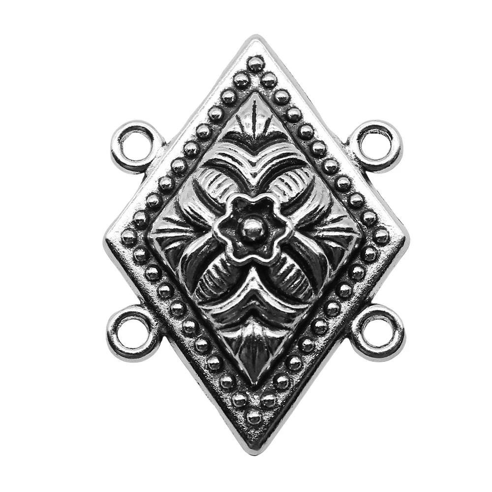 

4 шт. С 4 отверстиями для тела, соединитель цепи, подвески, поиск ювелирных изделий, античное серебро, цвет 31x43 мм, изготовление ожерелий Accessoreis