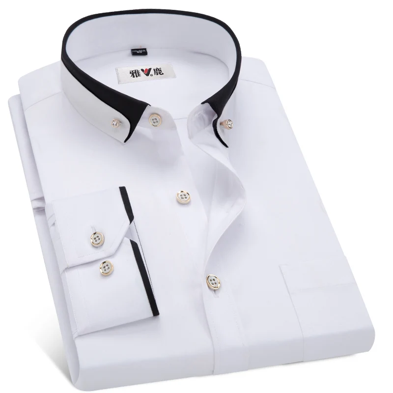 

Men's Business Dress Shirts Male Formal Button-Down Collar Shirt Fashion Style Spring&Autumn Men's Casual Shirt