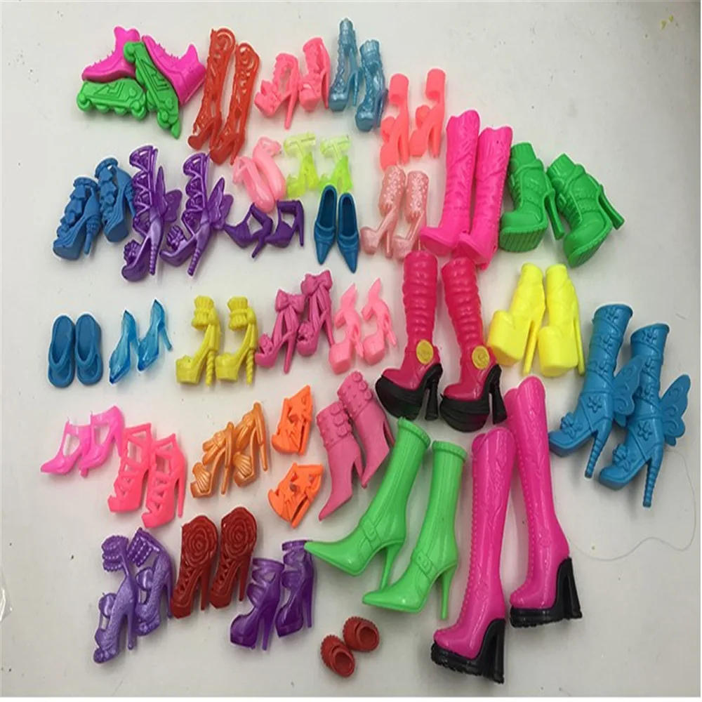 Сандалии на высоком каблуке для куклы Барби модные разноцветные босоножки