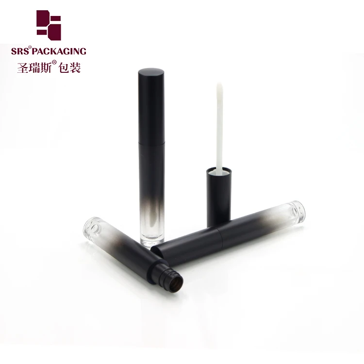 

Popular In stock 3.5ml gradient black empty liquid lipstick container round shaped lip gloss tubes
