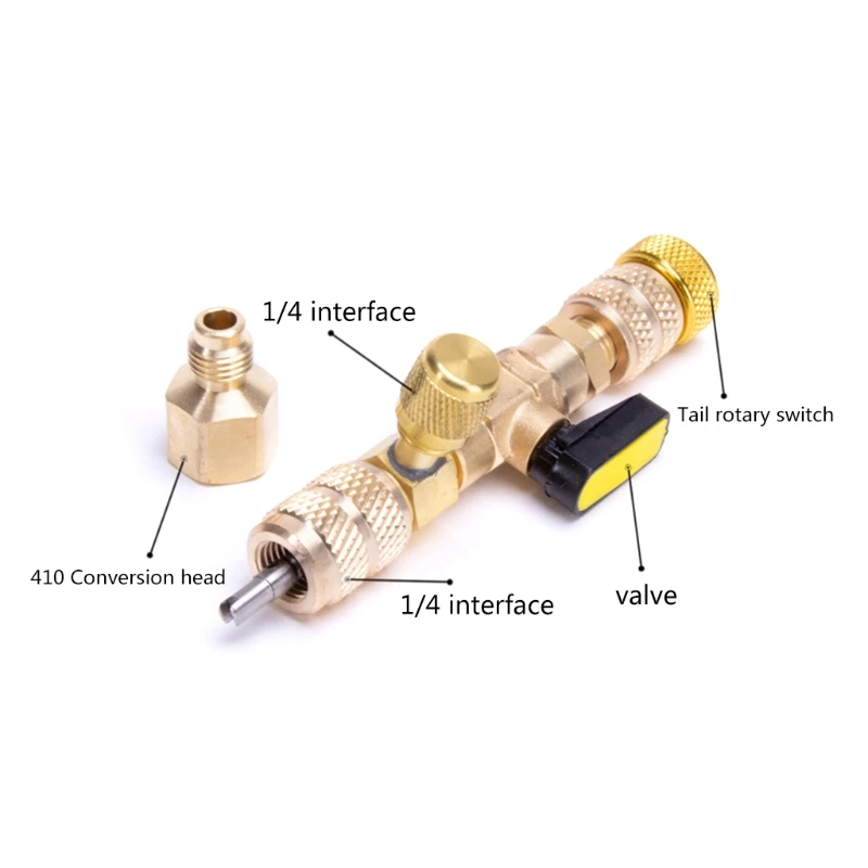 Очиститель сердечника клапана R410A R22 AC съемник двойного размера порт 1/4 и 5/16 дюйма