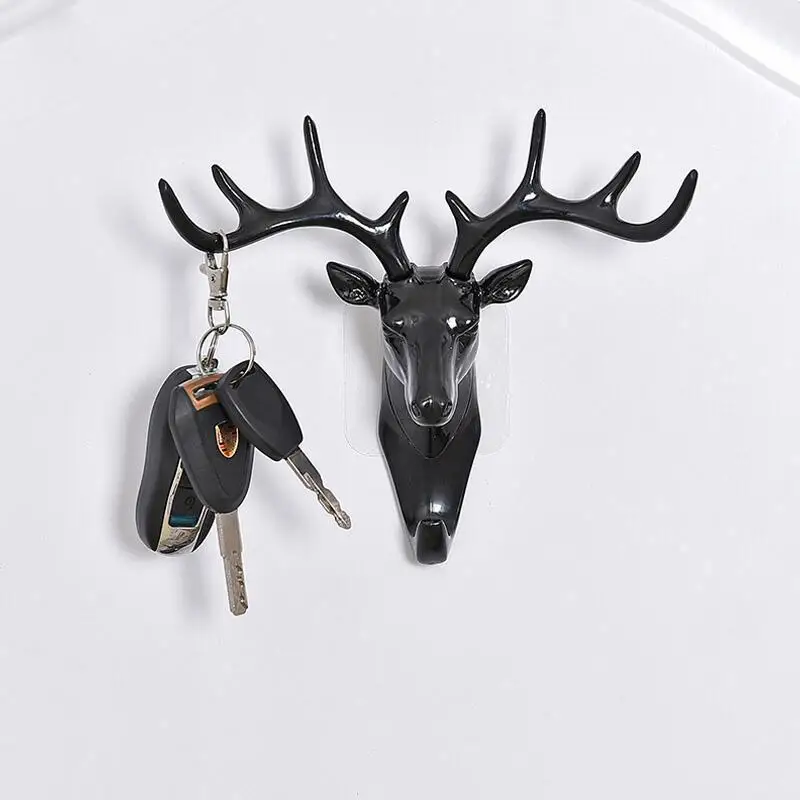 

Wall Hanging Hook Vintage Deer Head Antlers Wall Decoration for Hanging Clothes Hat Scarf Key Deer Horns Hanger Rack