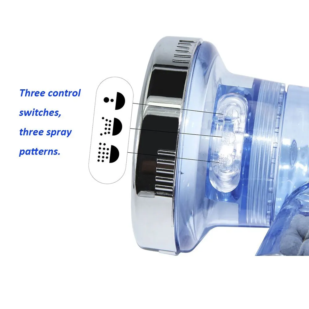 

3 Function Adjustable Jetting Shower Head Bathroom High Pressure Saving water Anion Filter SPA Nozzle Shower Heads douche
